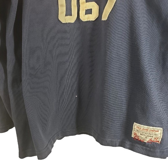 Polo Jeans Co Vintage Mens Shirt Oversized Large Spell Out Long Sleeve Flaws - Picture 4 of 10